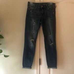 Old Navy Mid Rise Distressed Rockstar Jeans